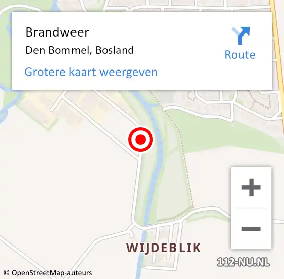 Locatie op kaart van de 112 melding: Brandweer Den Bommel, Bosland op 31 oktober 2014 19:56