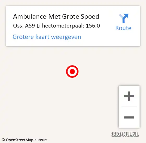 Locatie op kaart van de 112 melding: Ambulance Met Grote Spoed Naar Deil, A2 R hectometerpaal: 90,0 op 1 november 2014 02:58