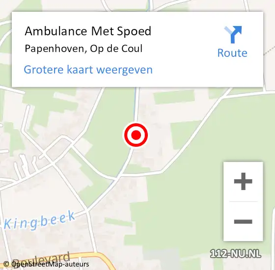 Locatie op kaart van de 112 melding: Ambulance Met Spoed Naar Papenhoven, Op de Coul op 1 november 2014 05:11
