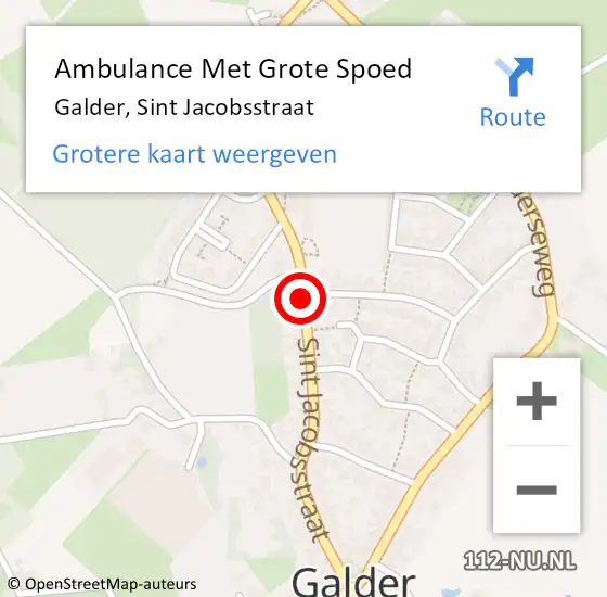 Locatie op kaart van de 112 melding: Ambulance Met Grote Spoed Naar Galder, Sint Jacobsstraat op 1 november 2014 10:59