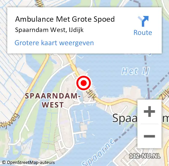 Locatie op kaart van de 112 melding: Ambulance Met Grote Spoed Naar Spaarndam West, IJdijk op 1 november 2014 18:07