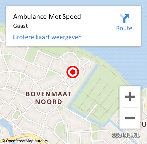 Locatie op kaart van de 112 melding: Ambulance Met Spoed Naar Gaast op 1 november 2014 19:05