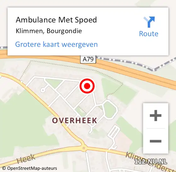 Locatie op kaart van de 112 melding: Ambulance Met Spoed Naar Klimmen, Bourgondie op 1 november 2014 21:23