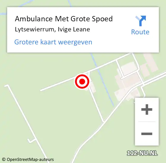 Locatie op kaart van de 112 melding: Ambulance Met Grote Spoed Naar Lytsewierrum, Ivige Leane op 2 november 2014 09:44