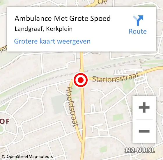 Locatie op kaart van de 112 melding: Ambulance Met Grote Spoed Naar Landgraaf, Kerkplein op 2 november 2014 11:44