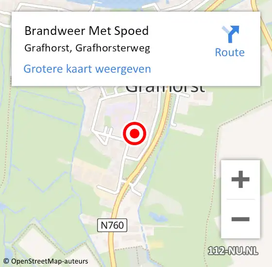 Locatie op kaart van de 112 melding: Brandweer Met Spoed Naar Grafhorst, Grafhorsterweg op 2 november 2014 23:35