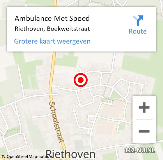 Locatie op kaart van de 112 melding: Ambulance Met Spoed Naar Riethoven, Boekweitstraat op 3 november 2014 21:36
