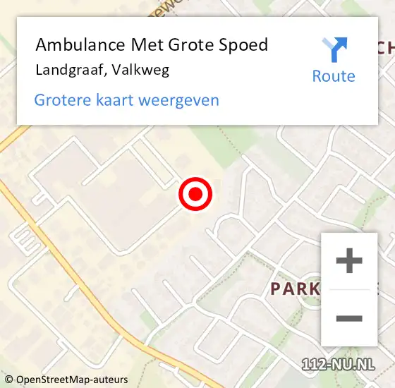 Locatie op kaart van de 112 melding: Ambulance Met Grote Spoed Naar Landgraaf, Valkweg op 3 november 2014 22:30