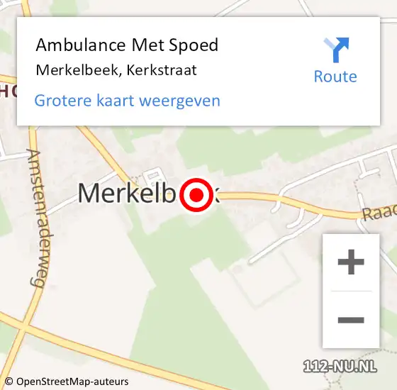 Locatie op kaart van de 112 melding: Ambulance Met Spoed Naar Merkelbeek, Kerkstraat op 4 november 2014 14:52