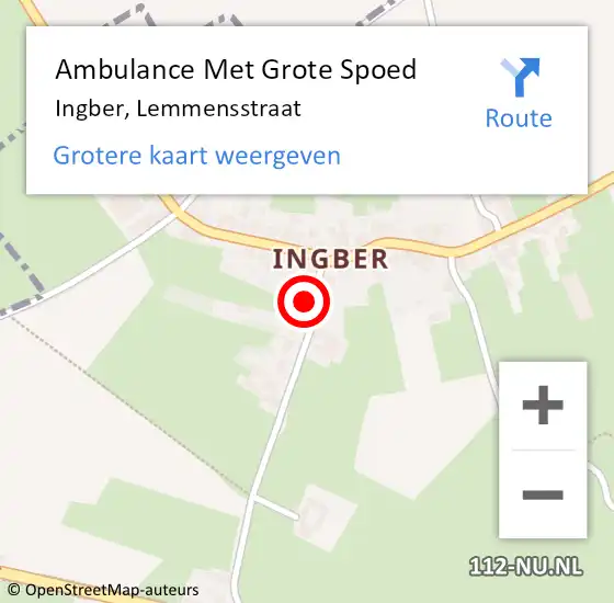 Locatie op kaart van de 112 melding: Ambulance Met Grote Spoed Naar Ingber, Lemmensstraat op 5 november 2014 06:46
