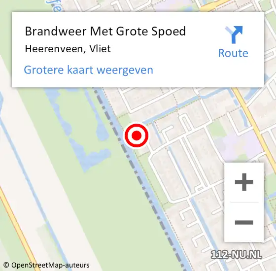 Locatie op kaart van de 112 melding: Brandweer Met Grote Spoed Naar Heerenveen, Vliet op 19 oktober 2013 23:34