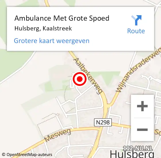 Locatie op kaart van de 112 melding: Ambulance Met Grote Spoed Naar Hulsberg, Kaalstreek op 5 november 2014 14:50