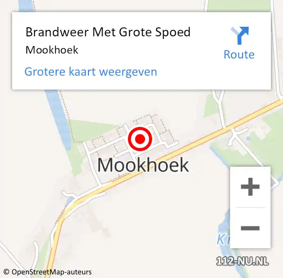 Locatie op kaart van de 112 melding: Brandweer Met Grote Spoed Naar Mookhoek op 6 november 2014 14:01