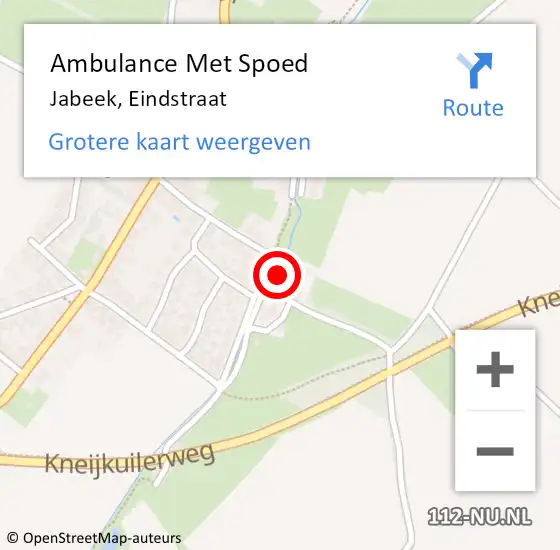 Locatie op kaart van de 112 melding: Ambulance Met Spoed Naar Jabeek, Eindstraat op 7 november 2014 16:51