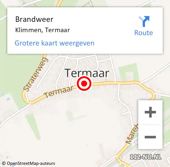 Locatie op kaart van de 112 melding: Brandweer Klimmen, Termaar op 8 november 2014 18:34