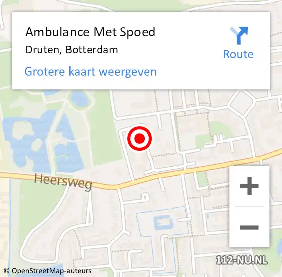 Locatie op kaart van de 112 melding: Ambulance Met Spoed Naar Druten, Botterdam op 9 november 2014 01:37