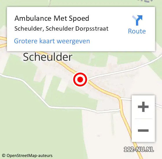 Locatie op kaart van de 112 melding: Ambulance Met Spoed Naar Scheulder, Scheulder Dorpsstraat op 10 november 2014 15:12
