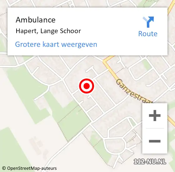 Locatie op kaart van de 112 melding: Ambulance Hapert, Lange Schoor op 10 november 2014 16:30