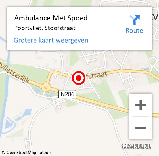 Locatie op kaart van de 112 melding: Ambulance Met Spoed Naar Poortvliet, Stoofstraat op 12 november 2014 04:38