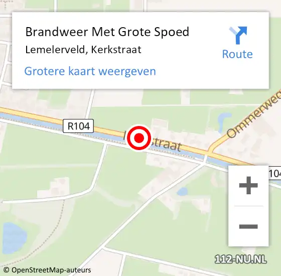Locatie op kaart van de 112 melding: Brandweer Met Grote Spoed Naar Lemelerveld, Kerkstraat op 12 november 2014 09:39
