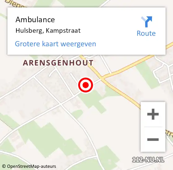 Locatie op kaart van de 112 melding: Ambulance Hulsberg, Kampstraat op 12 november 2014 10:59