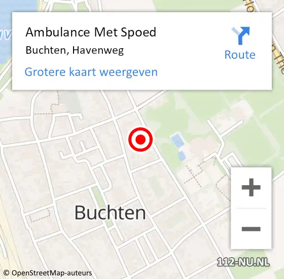 Locatie op kaart van de 112 melding: Ambulance Met Spoed Naar Buchten, Havenweg op 12 november 2014 12:22
