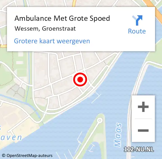 Locatie op kaart van de 112 melding: Ambulance Met Grote Spoed Naar Wessem, Groenstraat op 12 november 2014 20:41