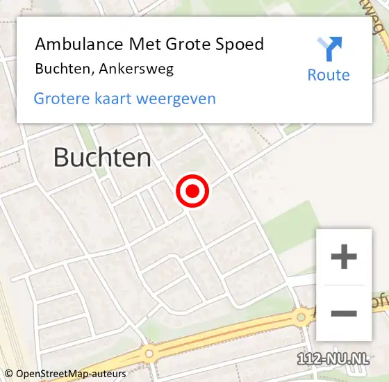 Locatie op kaart van de 112 melding: Ambulance Met Grote Spoed Naar Buchten, Ankersweg op 20 oktober 2013 22:43