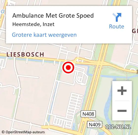 Locatie op kaart van de 112 melding: Ambulance Met Grote Spoed Naar Heemstede, Inzet op 13 november 2014 06:53