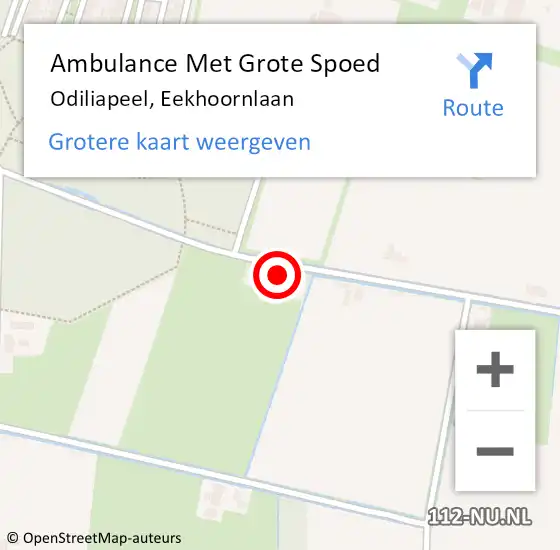 Locatie op kaart van de 112 melding: Ambulance Met Grote Spoed Naar Odiliapeel, Eekhoornlaan op 21 oktober 2013 02:06