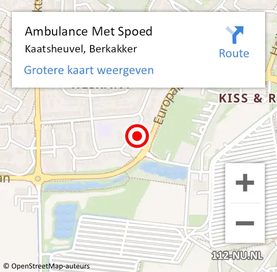 Locatie op kaart van de 112 melding: Ambulance Met Spoed Naar Kaatsheuvel, Berkakker op 13 november 2014 16:38