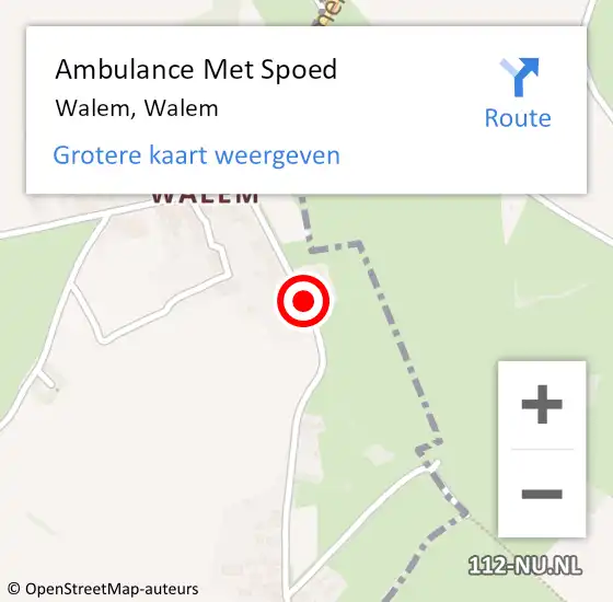 Locatie op kaart van de 112 melding: Ambulance Met Spoed Naar Walem, Walem op 13 november 2014 22:27