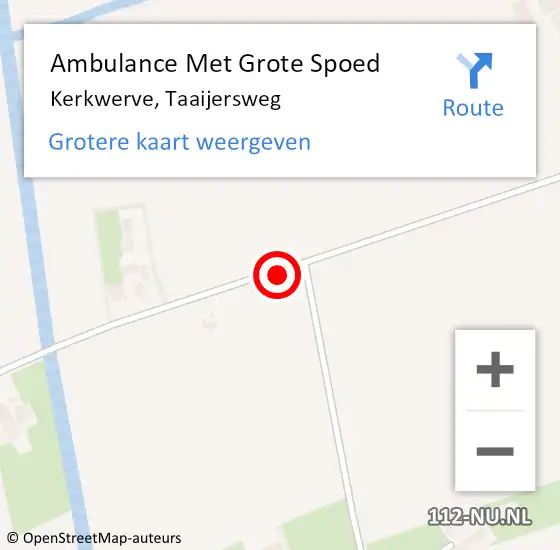 Locatie op kaart van de 112 melding: Ambulance Met Grote Spoed Naar Kerkwerve, Taaijersweg op 14 november 2014 12:12