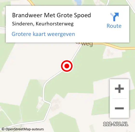 Locatie op kaart van de 112 melding: Brandweer Met Grote Spoed Naar Sinderen, Keurhorsterweg op 14 november 2014 16:10