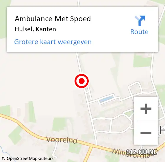 Locatie op kaart van de 112 melding: Ambulance Met Spoed Naar Hulsel, Kanten op 15 november 2014 12:33