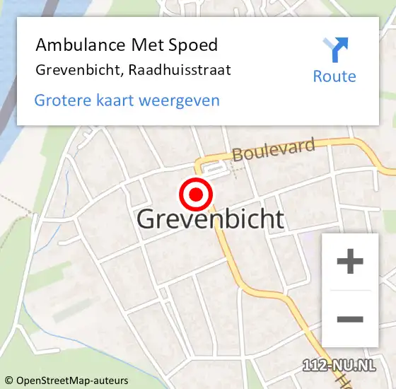 Locatie op kaart van de 112 melding: Ambulance Met Spoed Naar Grevenbicht, Raadhuisstraat op 15 november 2014 16:02