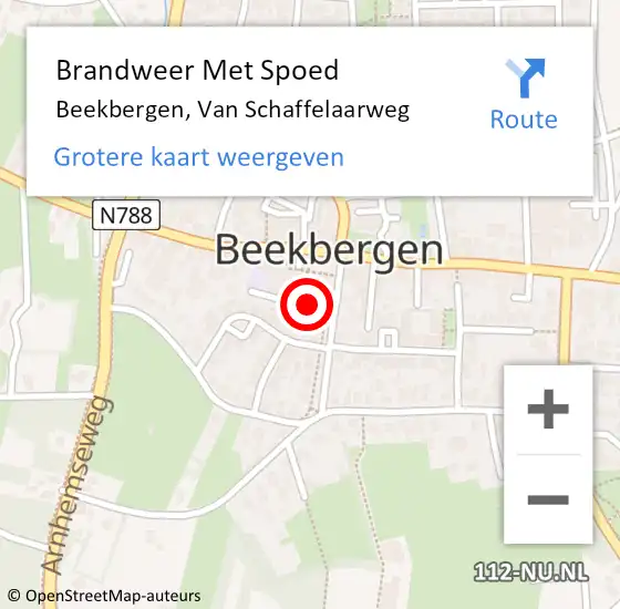 Locatie op kaart van de 112 melding: Brandweer Met Spoed Naar Beekbergen, Van Schaffelaarweg op 15 november 2014 18:51