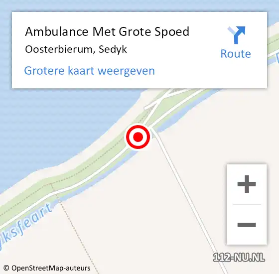 Locatie op kaart van de 112 melding: Ambulance Met Grote Spoed Naar Oosterbierum, Sedyk op 15 november 2014 21:33