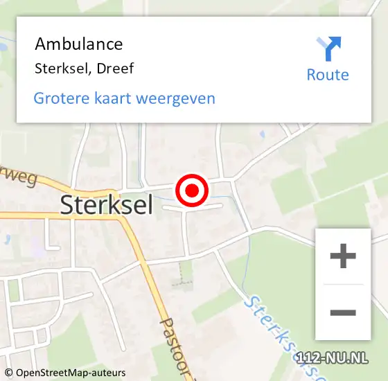 Locatie op kaart van de 112 melding: Ambulance Sterksel, Dreef op 17 november 2014 08:07
