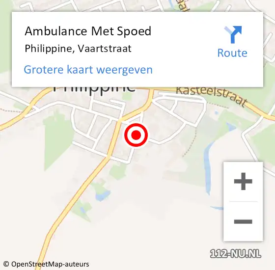 Locatie op kaart van de 112 melding: Ambulance Met Spoed Naar Philippine, Vaartstraat op 17 november 2014 14:19
