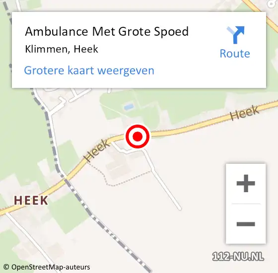 Locatie op kaart van de 112 melding: Ambulance Met Grote Spoed Naar Klimmen, Heek op 17 november 2014 16:34