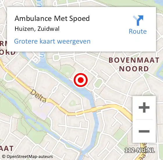 Locatie op kaart van de 112 melding: Ambulance Met Spoed Naar Huizen, Zuidwal op 18 november 2014 13:57