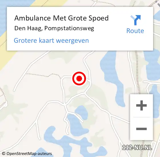 Locatie op kaart van de 112 melding: Ambulance Met Grote Spoed Naar Den Haag, Pompstationsweg op 21 oktober 2013 14:42