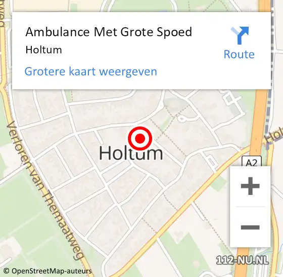 Locatie op kaart van de 112 melding: Ambulance Met Grote Spoed Naar Holtum op 19 november 2014 11:53