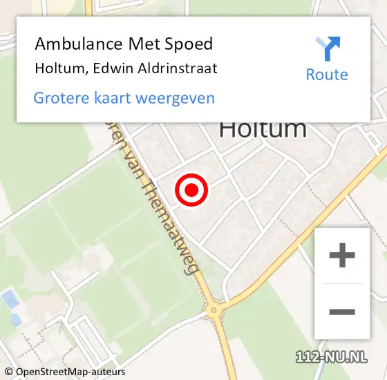 Locatie op kaart van de 112 melding: Ambulance Met Spoed Naar Holtum, Edwin Aldrinstraat op 20 november 2014 16:24