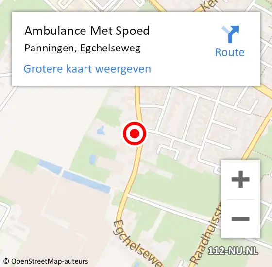 Locatie op kaart van de 112 melding: Ambulance Met Spoed Naar Panningen, Egchelseweg op 21 oktober 2013 20:56