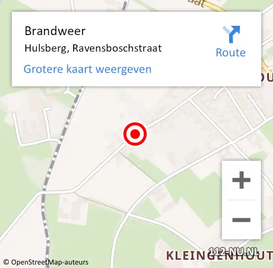 Locatie op kaart van de 112 melding: Brandweer Hulsberg, Ravensboschstraat op 22 november 2014 22:31