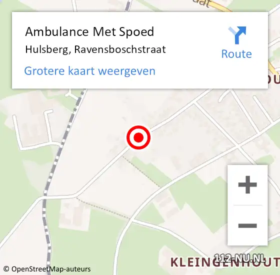 Locatie op kaart van de 112 melding: Ambulance Met Spoed Naar Hulsberg, Ravensboschstraat op 22 november 2014 22:31