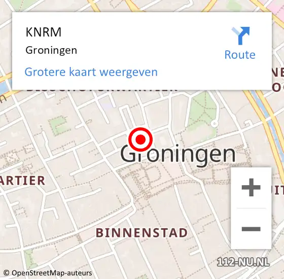 Locatie op kaart van de 112 melding: KNRM Groningen op 22 november 2014 22:59