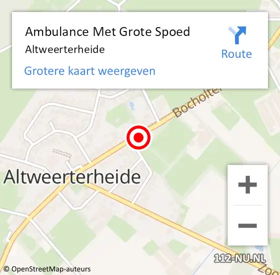 Locatie op kaart van de 112 melding: Ambulance Met Grote Spoed Naar Altweerterheide op 22 oktober 2013 02:56